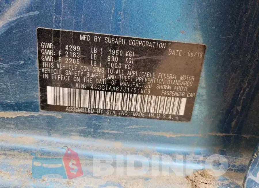 4S3GTAA67J1751669 Photo# 12