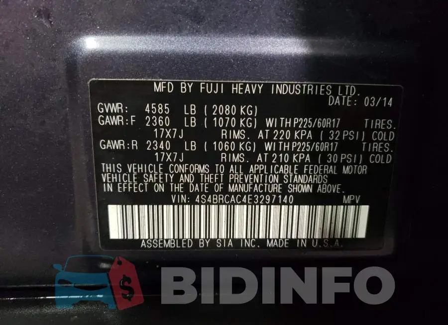 4S4BRCAC4E3297140 Photo# 13