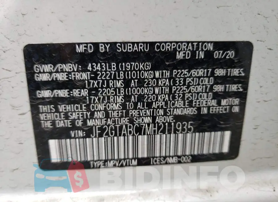 JF2GTABC7MH211935 Photo# 13
