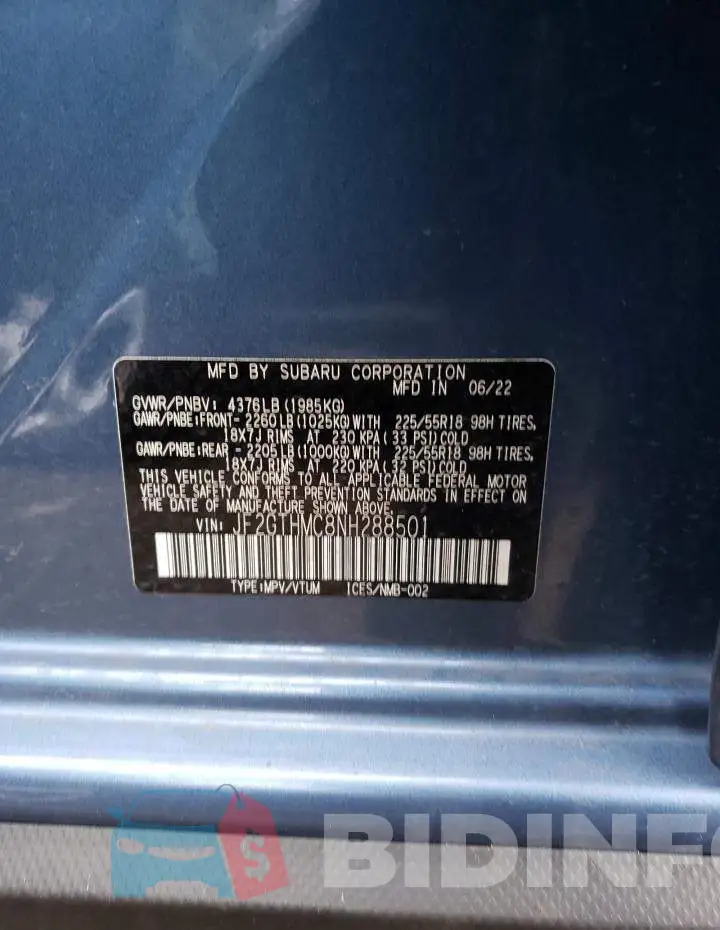 JF2GTHMC8NH288501 Photo# 13