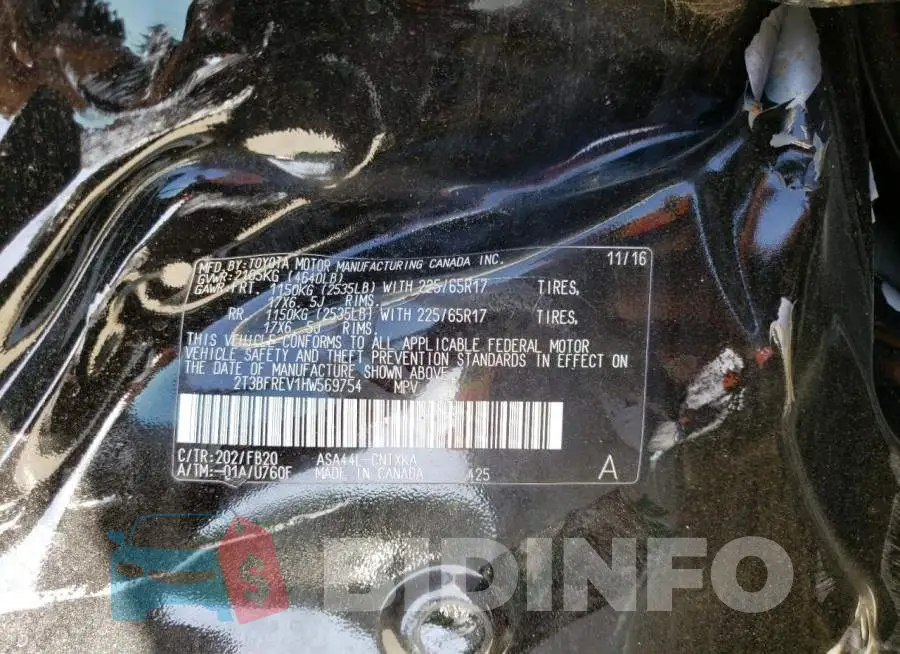 2T3BFREV1HW569754 Photo# 12