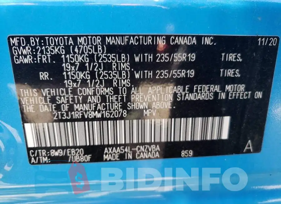 2T3J1RFV8MW162078 Photo# 13