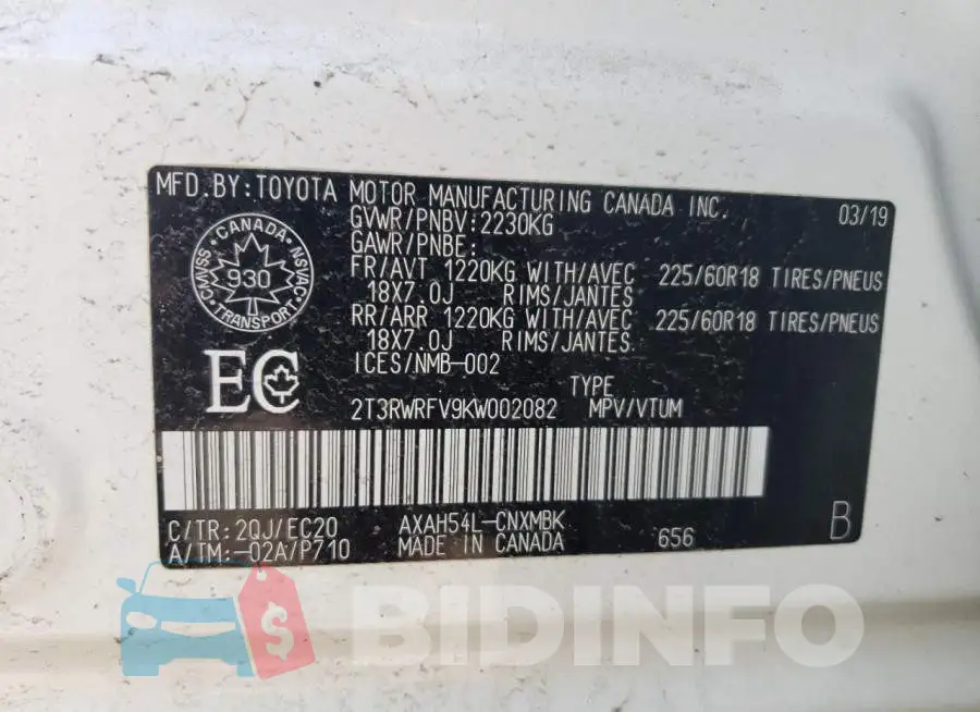 2T3RWRFV9KW002082 Photo# 14