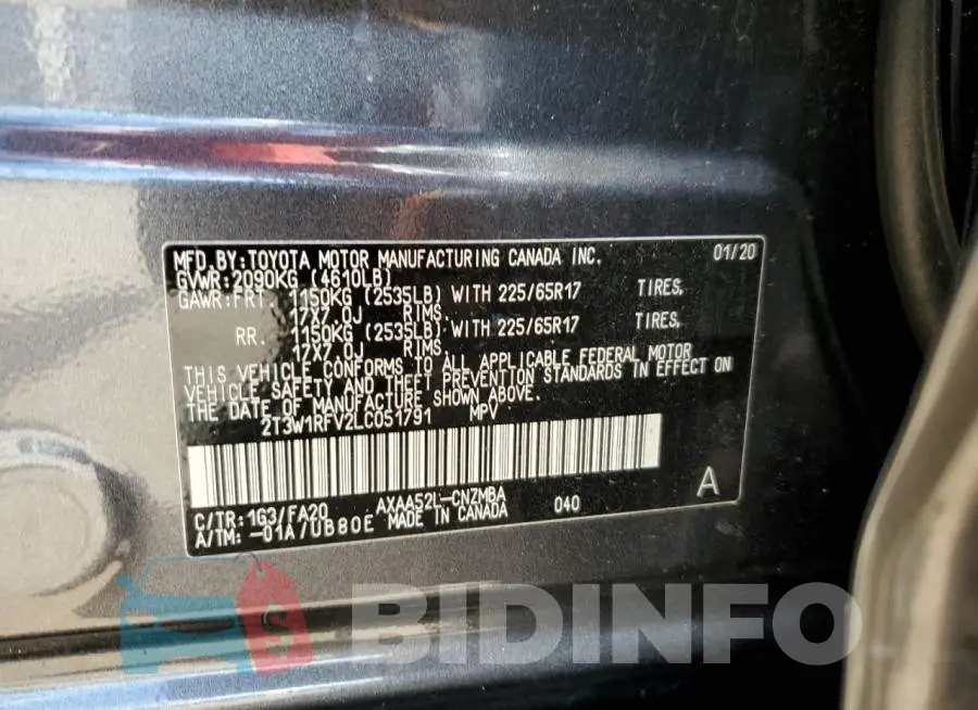 2T3W1RFV2LC051791 Photo# 14