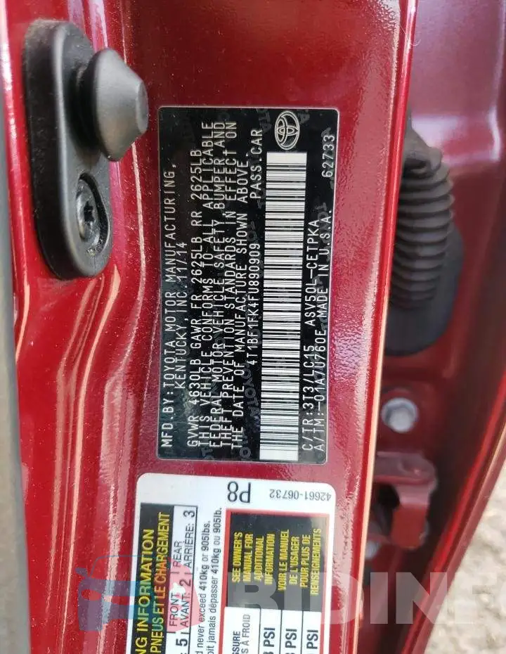 4T1BF1FK4FU890909 Photo# 12