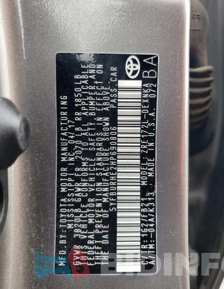5YFBURHE2HP690806 Photo# 12
