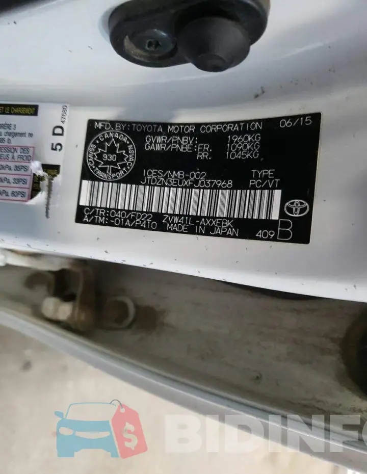 JTDZN3EUXFJ037968 Photo# 14