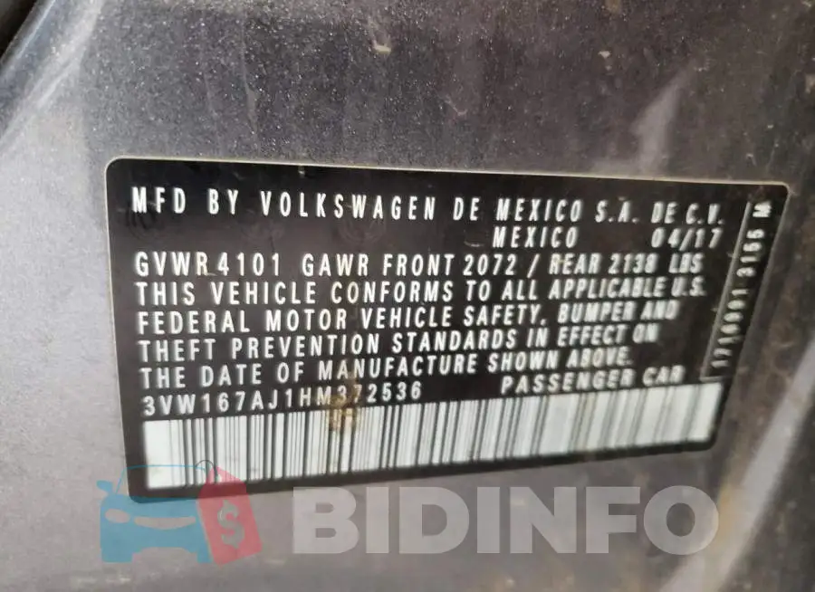 3VW167AJ1HM372536 Photo# 13