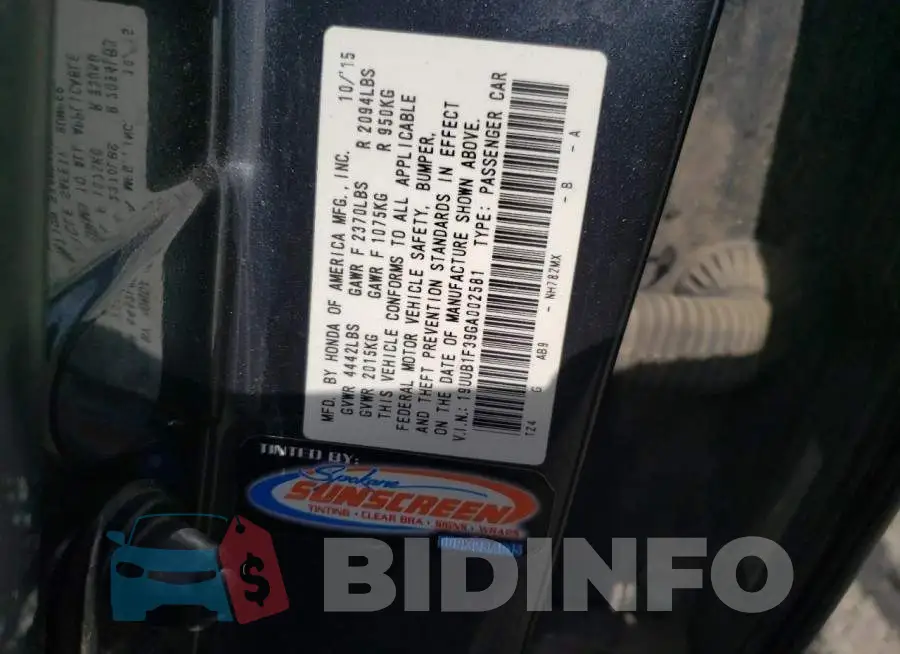 19UUB1F39GA002581 Photo# 12