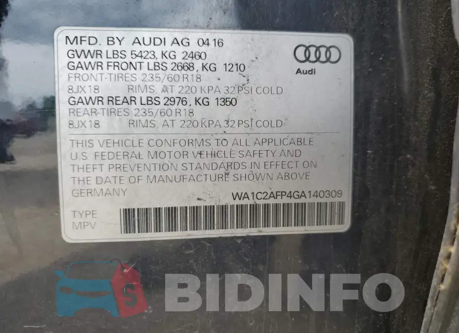 WA1C2AFP4GA140309 Photo# 13