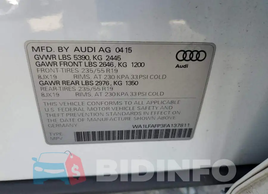 WA1LFAFP3FA137811 Photo# 13