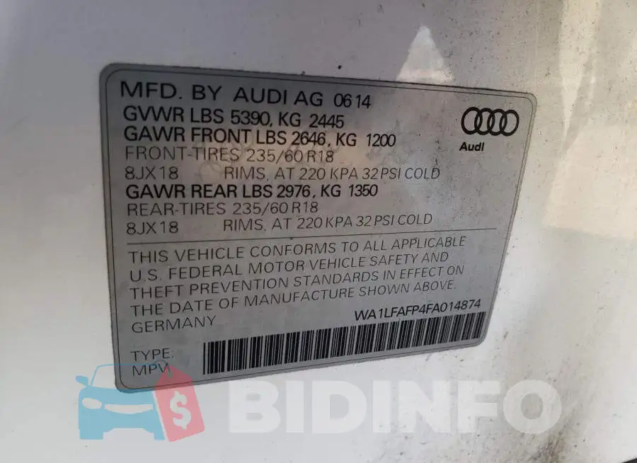 WA1LFAFP4FA014874 Photo# 12