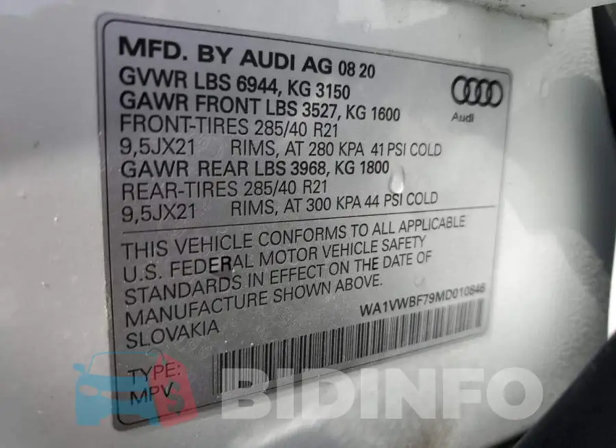 WA1VWBF79MD010846 Photo# 13