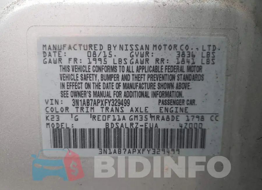 3N1AB7APXFY329499 Photo# 12