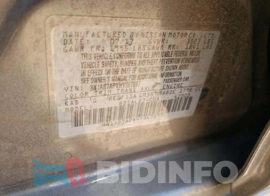 3N1AB7APXHY367897 Photo# 13