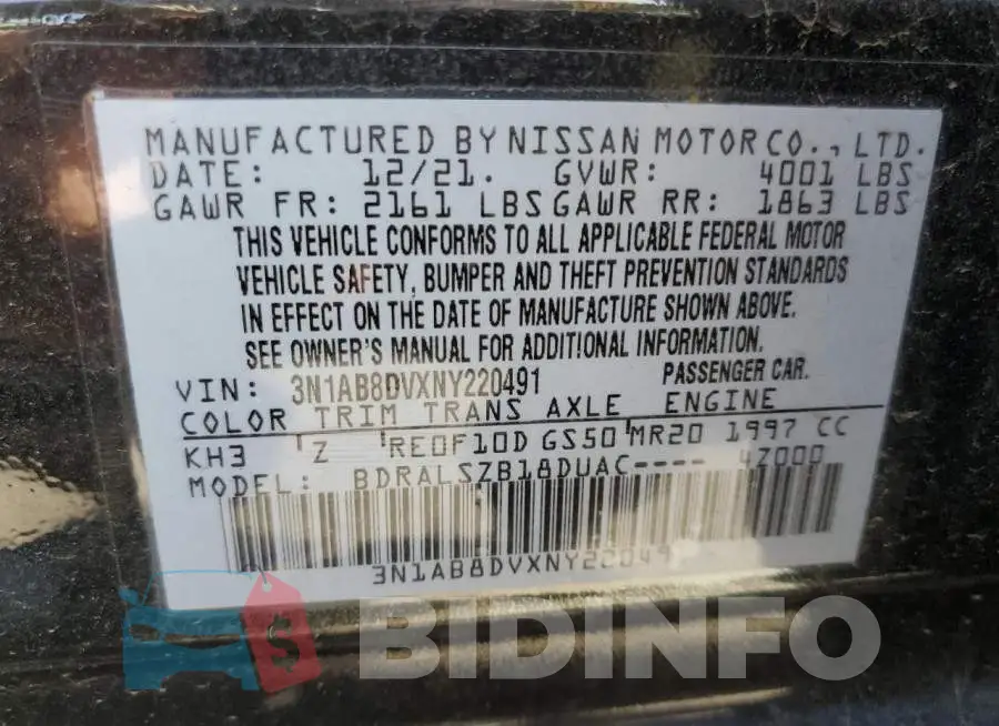 3N1AB8DVXNY220491 Photo# 12
