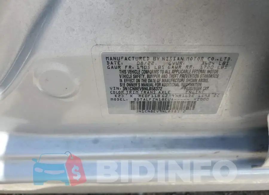 3N1CN8EV9NL858372 Photo# 13