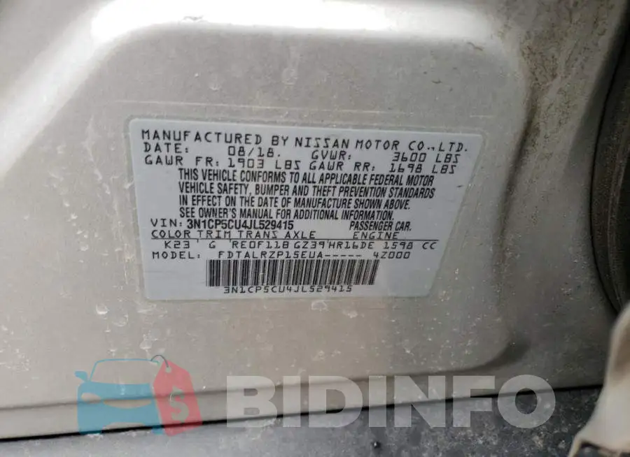 3N1CP5CU4JL529415 Photo# 13