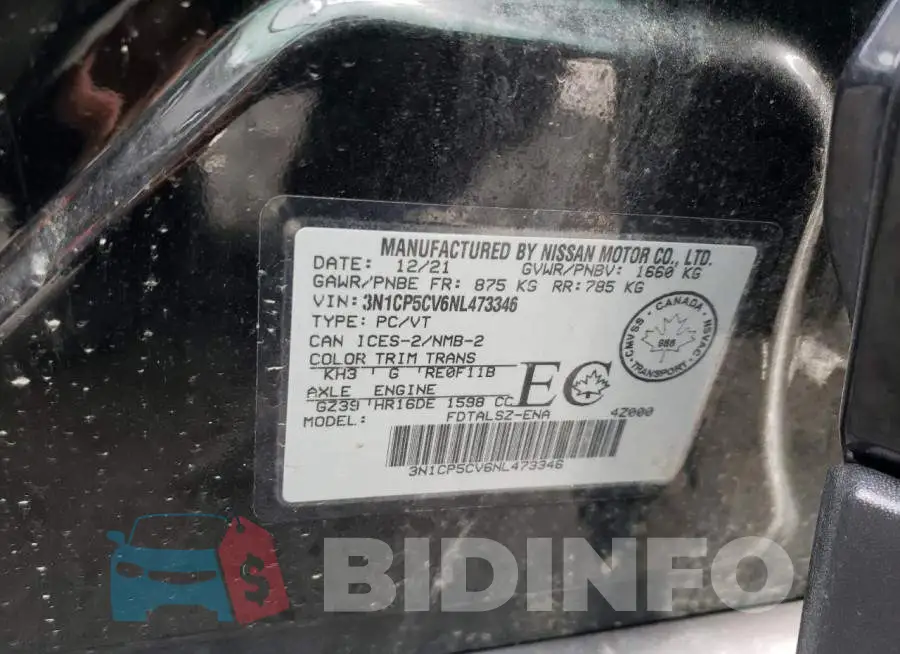 3N1CP5CV6NL473346 Photo# 14