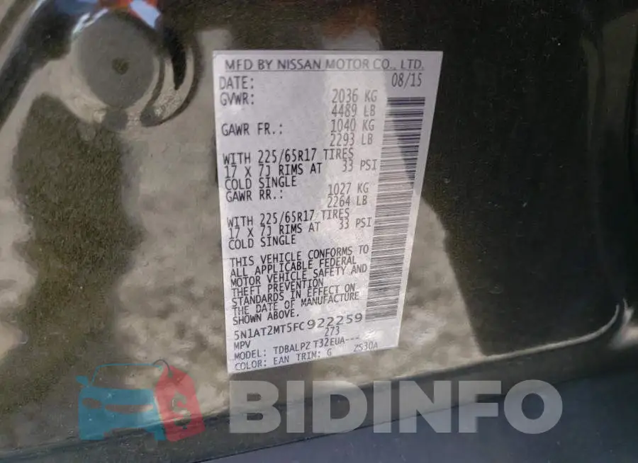 5N1AT2MT5FC922259 Photo# 12