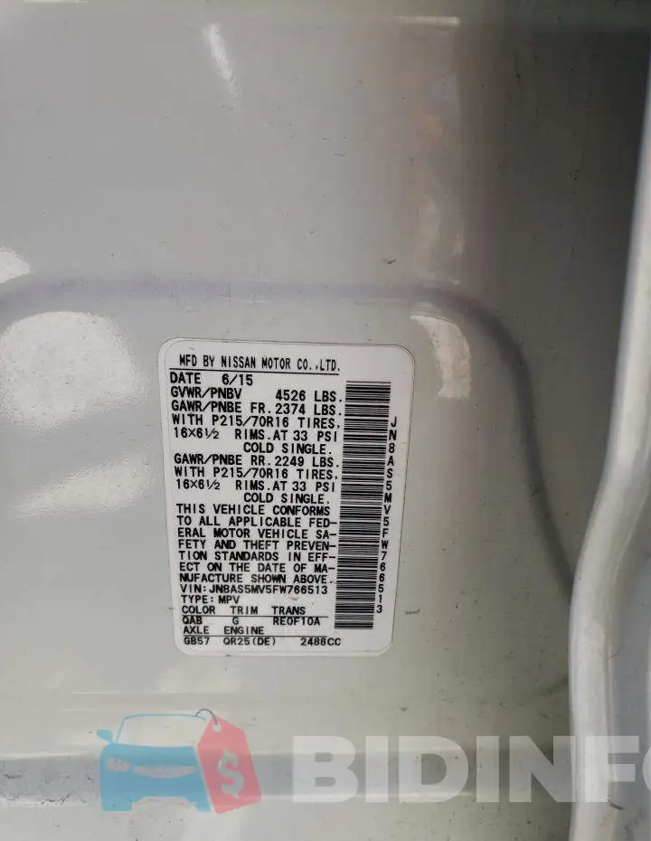 JN8AS5MV5FW766513 Photo# 12