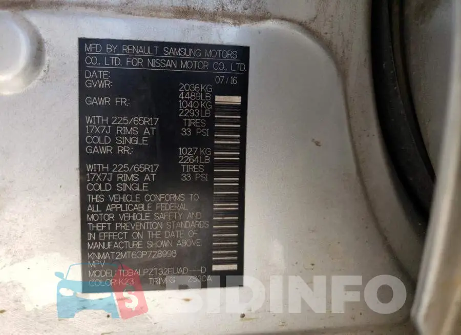 KNMAT2MT6GP728998 Photo# 13