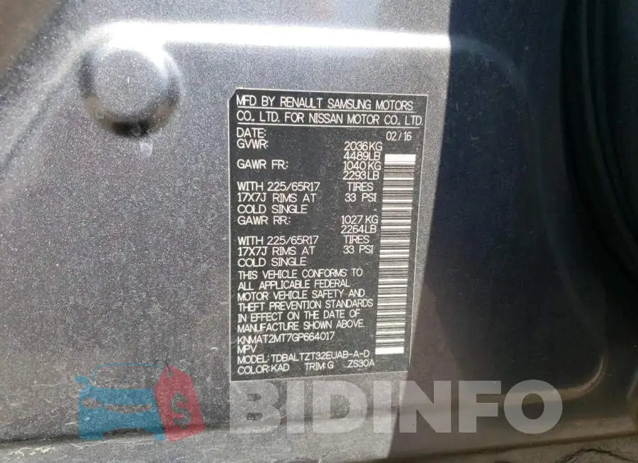 KNMAT2MT7GP664017 Photo# 13