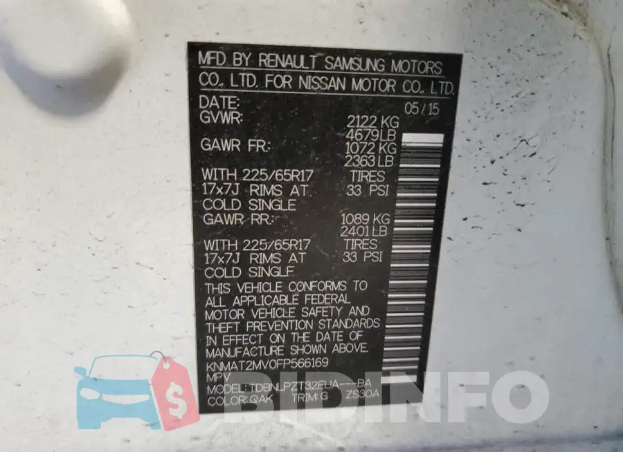 KNMAT2MV0FP566169 Photo# 12