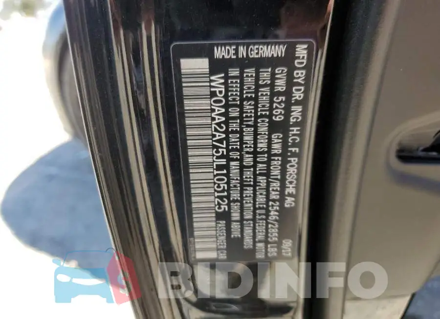 WP0AA2A75JL105125 Photo# 12