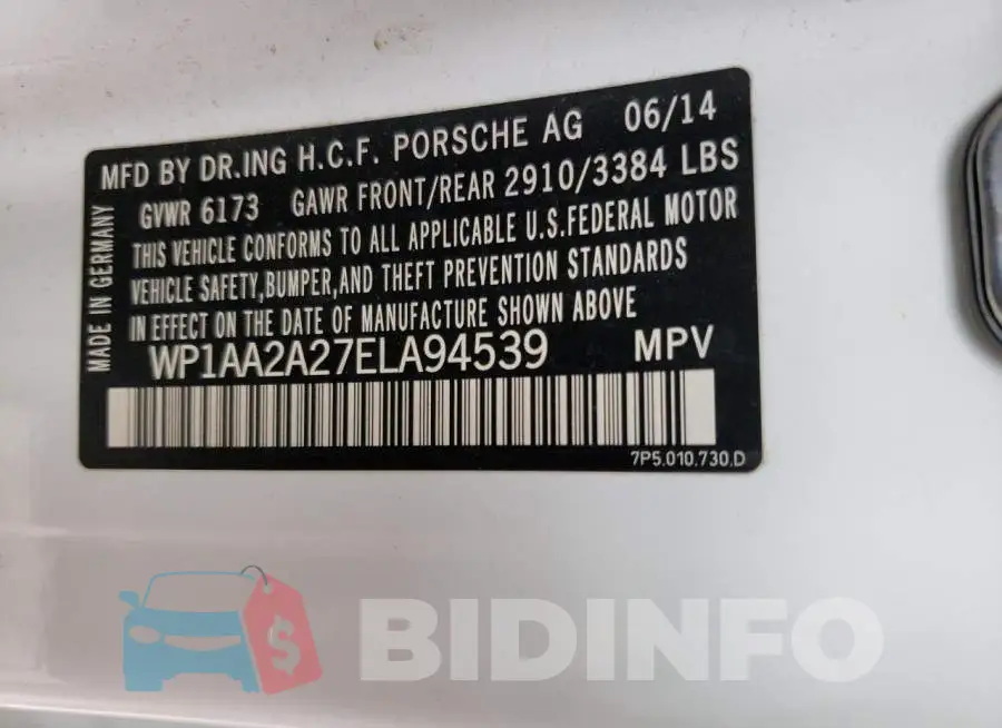 WP1AA2A27ELA94539 Photo# 14