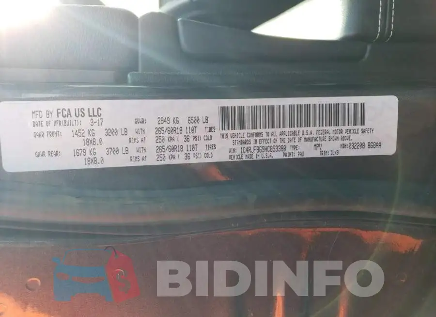 1C4RJFBG9HC853380 Photo# 13