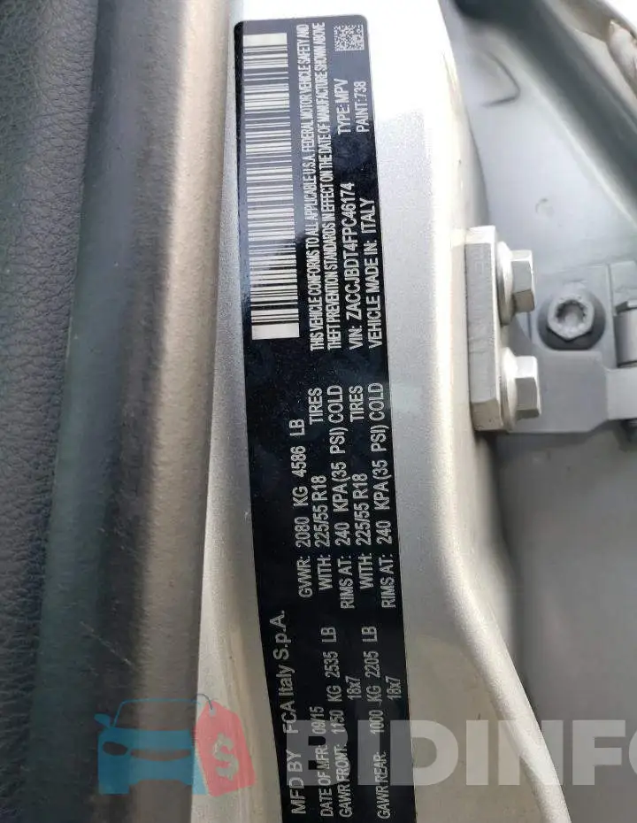 ZACCJBDT4FPC46174 Photo# 14