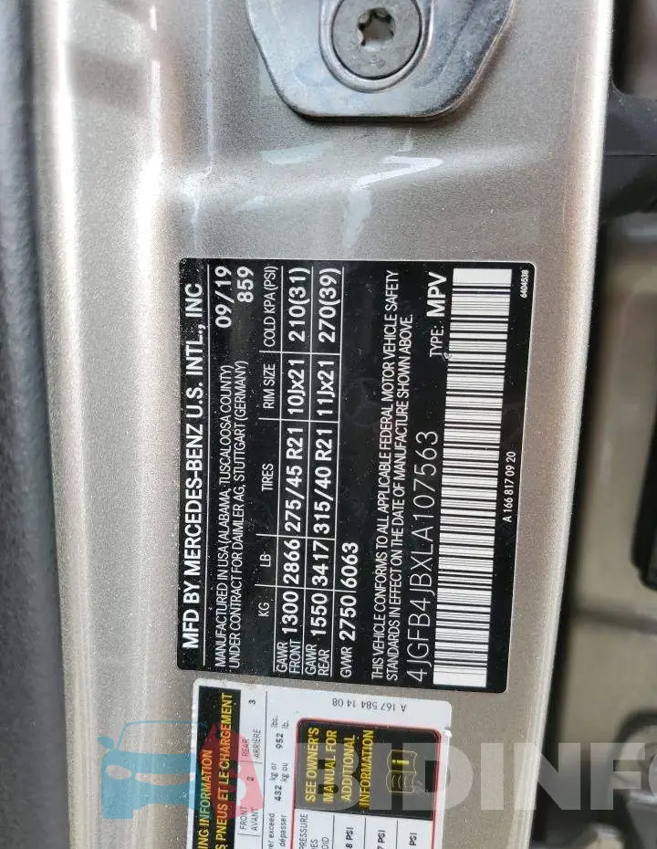 4JGFB4JBXLA107563 Photo# 14