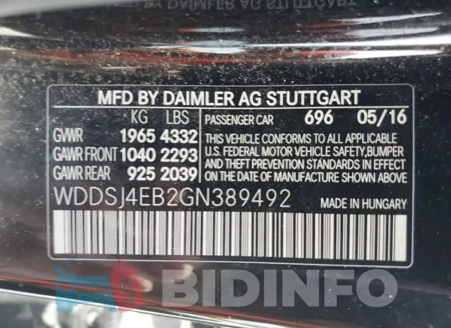 WDDSJ4EB2GN389492 Photo# 12