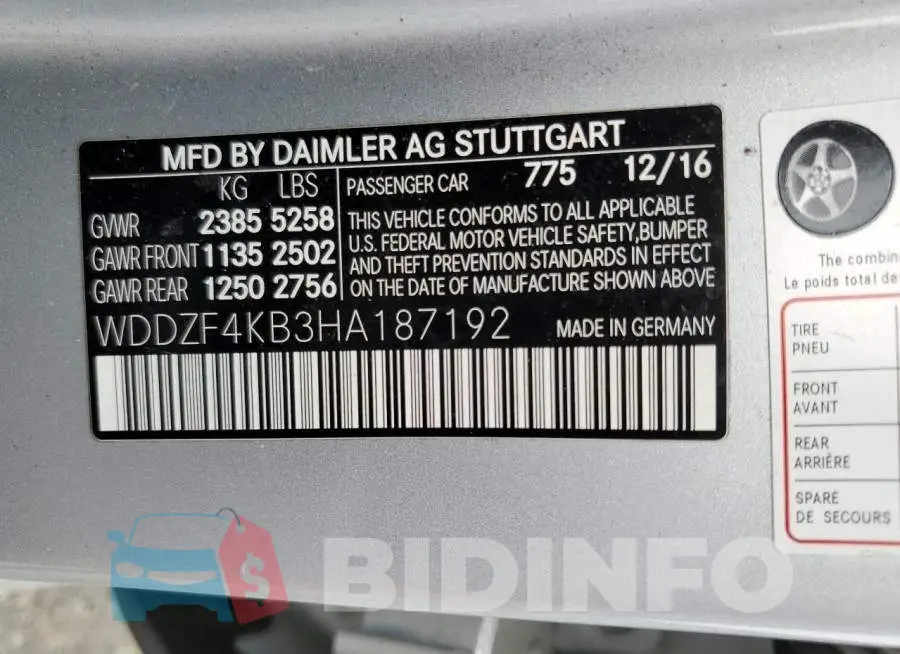 WDDZF4KB3HA187192 Photo# 12
