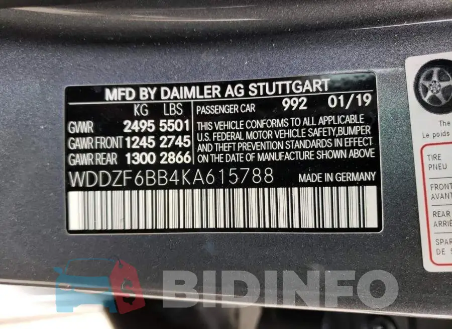 WDDZF6BB4KA615788 Photo# 12