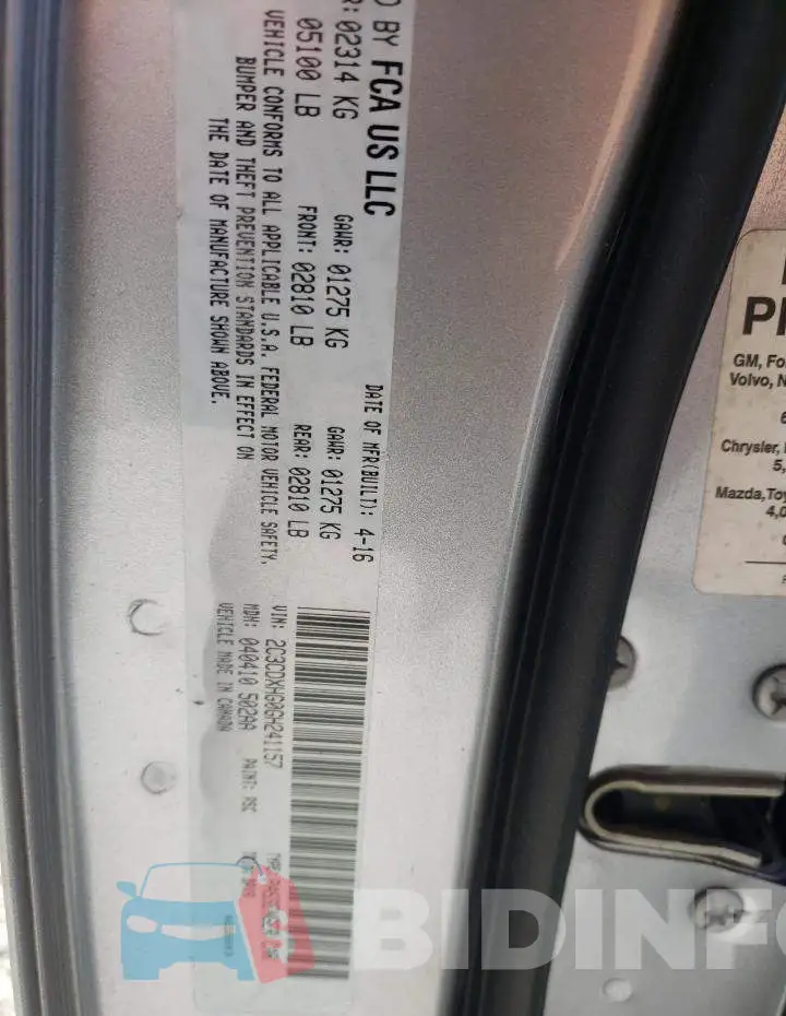 2C3CDXHG0GH241157 Photo# 12