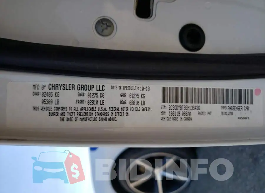 2C3CDYBT8EH139436 Photo# 12