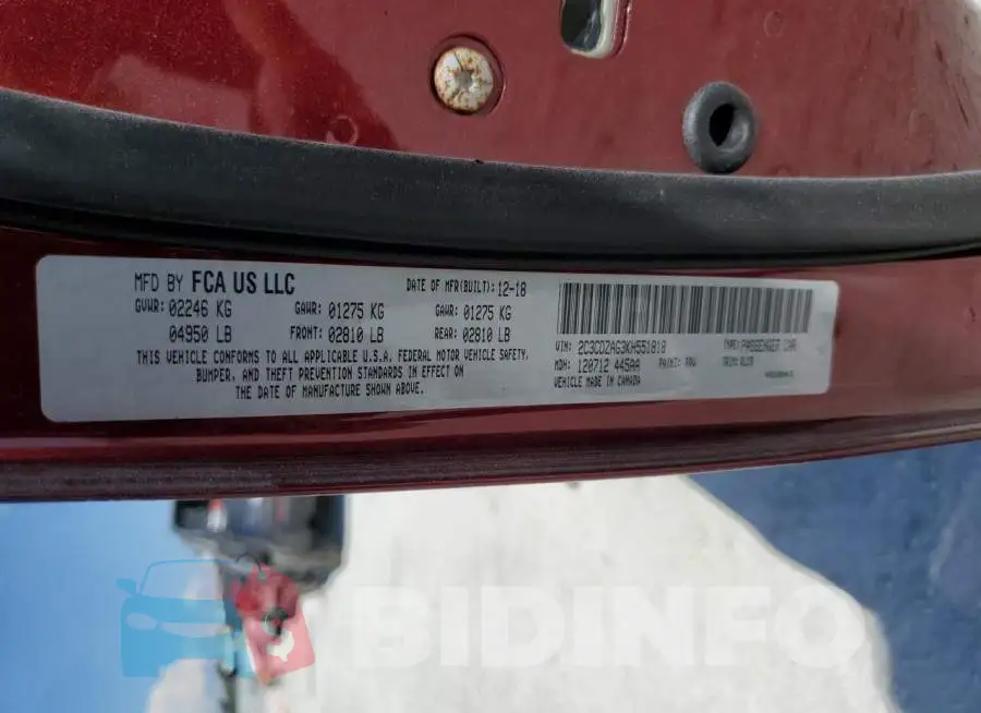 2C3CDZAG3KH551818 Photo# 12