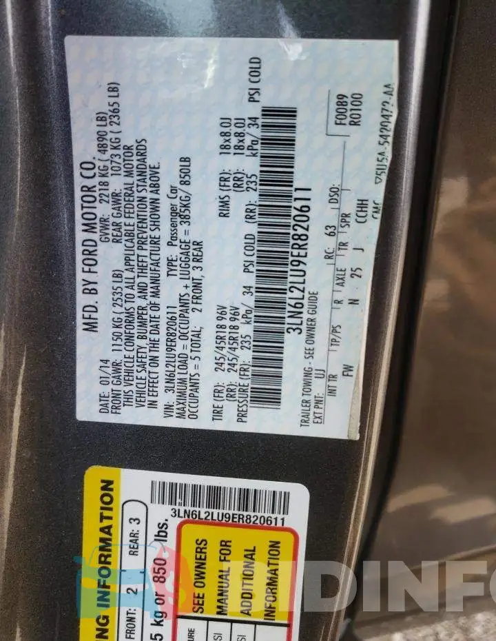 3LN6L2LU9ER820611 Photo# 13