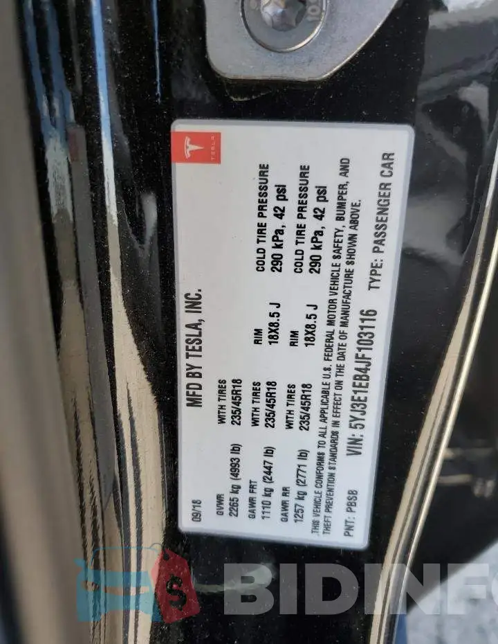5YJ3E1EB4JF103116 Photo# 12