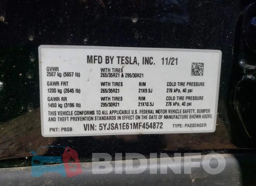 5YJSA1E61MF454872 Photo# 12
