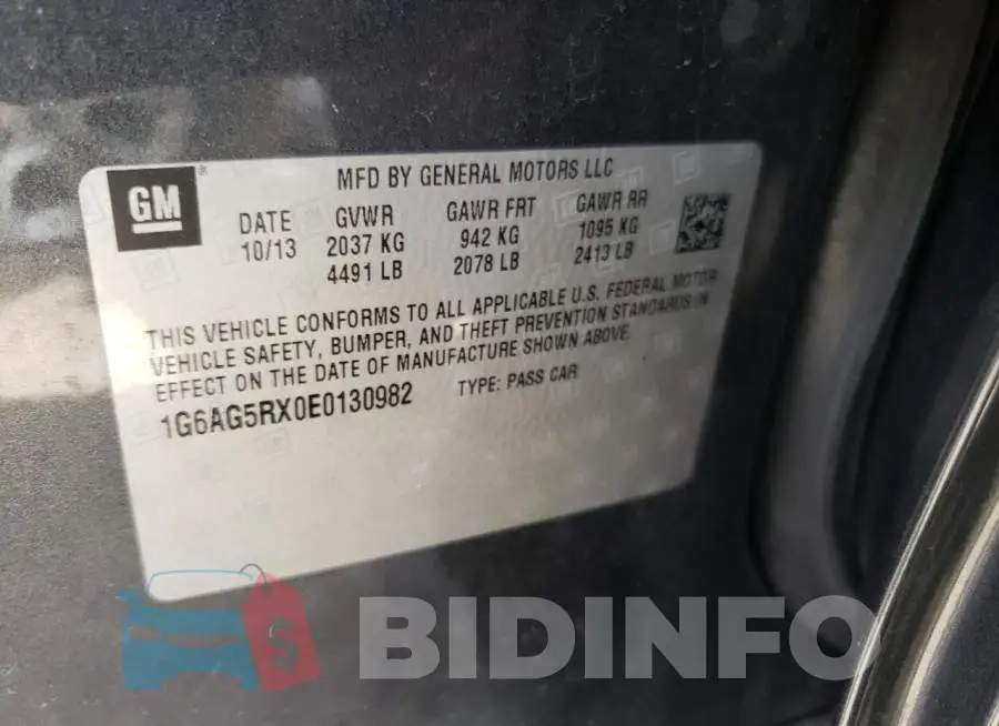 1G6AG5RX0E0130982 Photo# 12