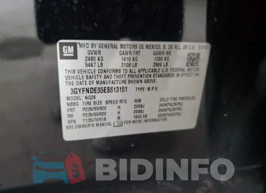 3GYFNDE35ES613151 Photo# 13