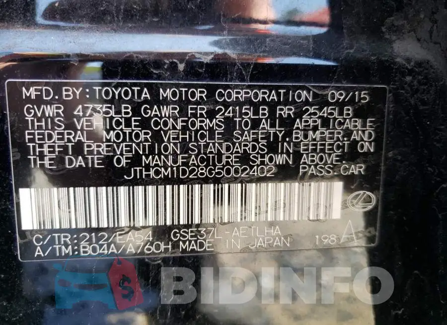 JTHCM1D28G5002402 Photo# 12