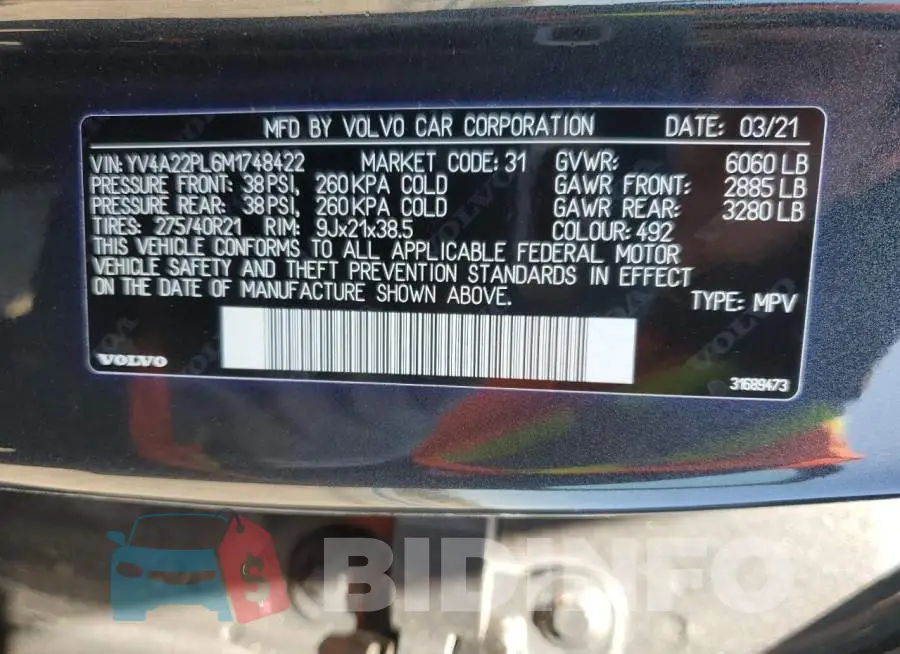 YV4A22PL6M1748422 Photo# 13