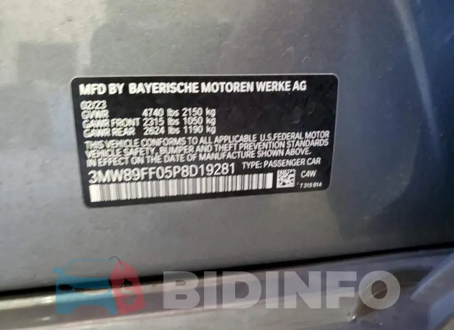 3MW89FF05P8D19281 Photo# 12