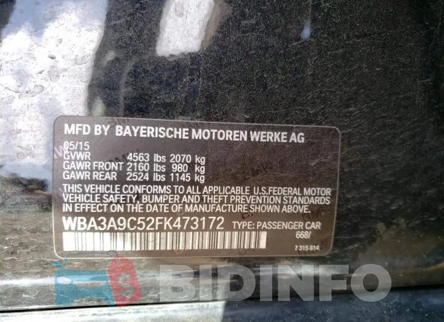WBA3A9C52FK473172 Photo# 13