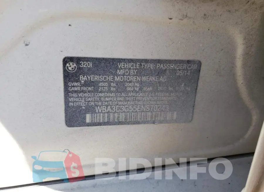 WBA3C3G55ENS70243 Photo# 12