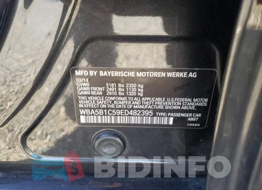 WBA5B1C59ED482395 Photo# 12